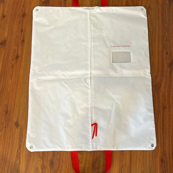 Carolina Herrera white red garment bag  nylon shirt - Picture 4 of 4